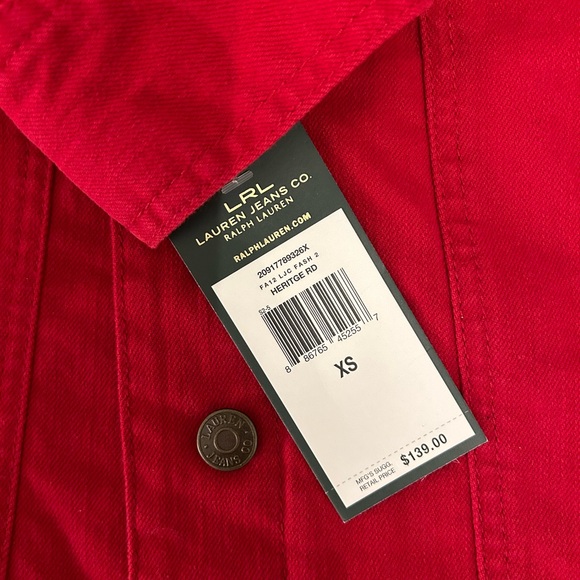 Vintage NWT - Ralph Lauren Red Denim Jacket - Size XS - Picture 2 of 4